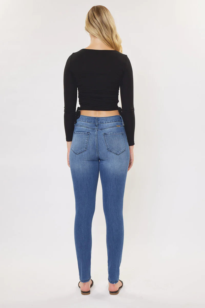 Kancan - Women's High Rise Curvy Button Fly Super Skinny Jeans - KC7114ST - SaltTree