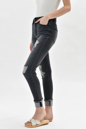 Kancan - Women's Mid Rise Ankle Length Skinny Jeans - KC7299 - SaltTree