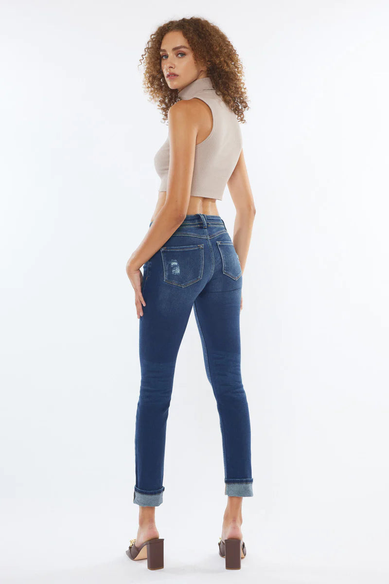 C&A Women's 5-Pocket Jeans Casual Straight Mid Rise / Mid Waist Cotton  Lycra® Stretch Denim, Denim Blue, 34W / 32L : : Fashion