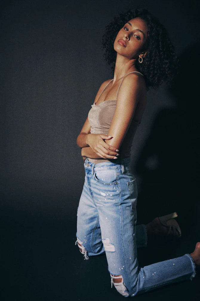 Kancan - OCEANE HIGH RISE SLIM STRAIGHT JEANS - KC8708M ST - SaltTree