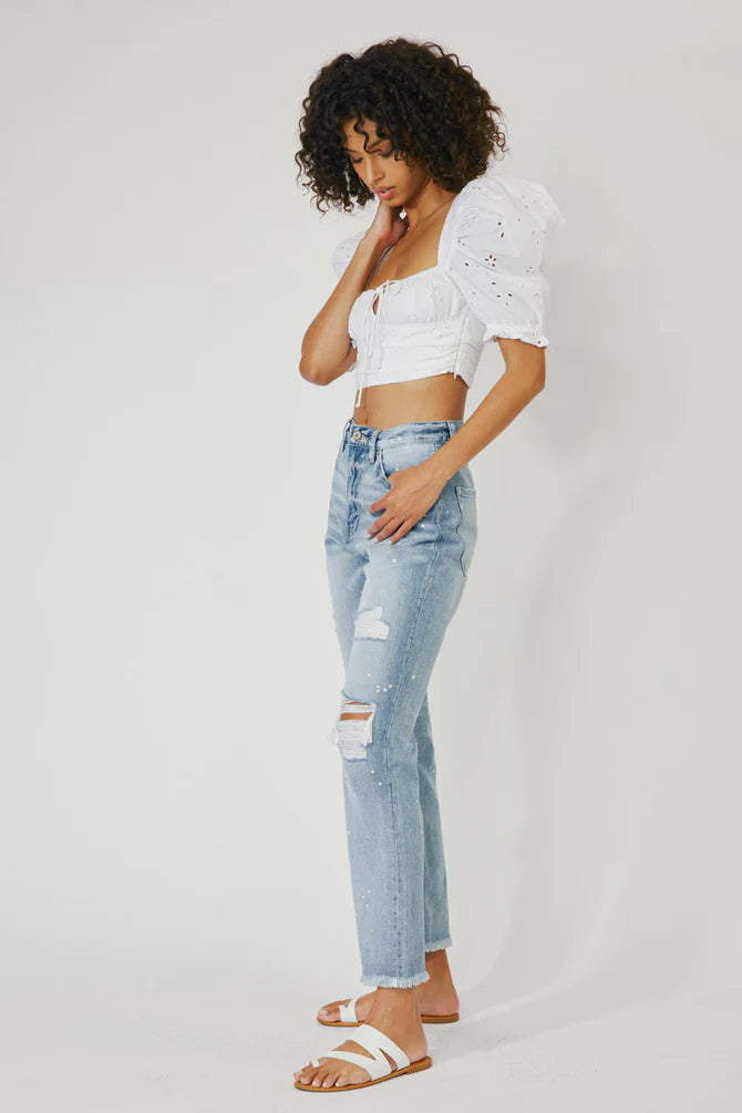 Kancan - OCEANE HIGH RISE SLIM STRAIGHT JEANS - KC8708M ST - SaltTree