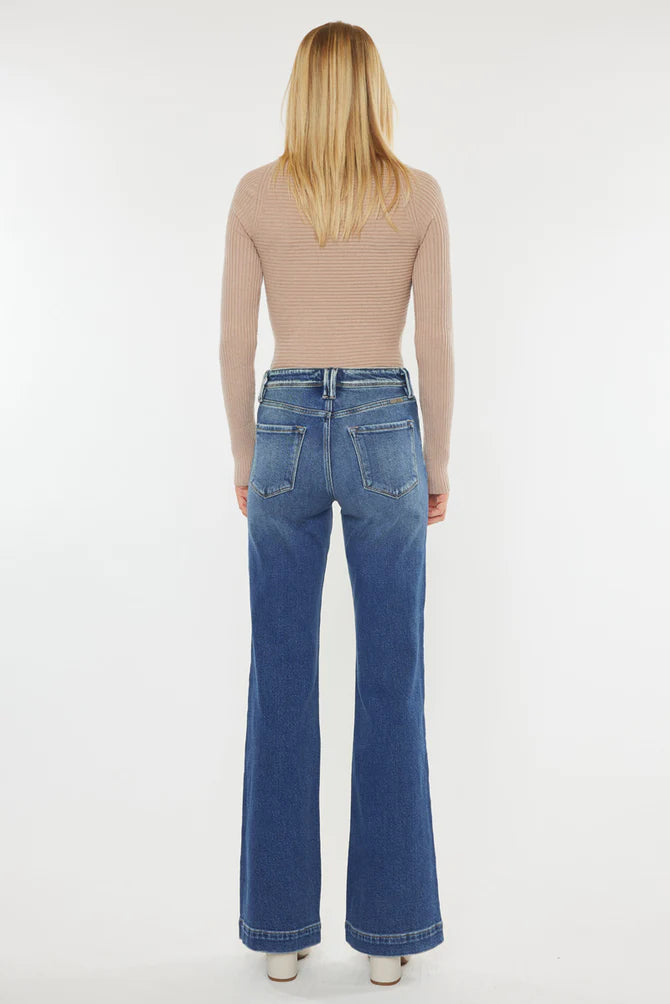 Kancan - Polot High Rise Holly Flare Jeans - KC9289M | SaltTree