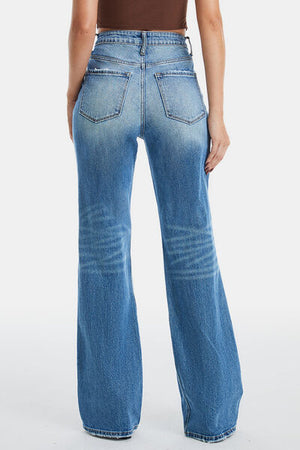 BAYEAS Full Size Ultra High-Waist Gradient Bootcut Jeans - SaltTree