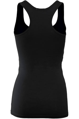 Bozzolo Women's Basic Cotton Spandex Racerback Solid Plain Fitted Tank ...