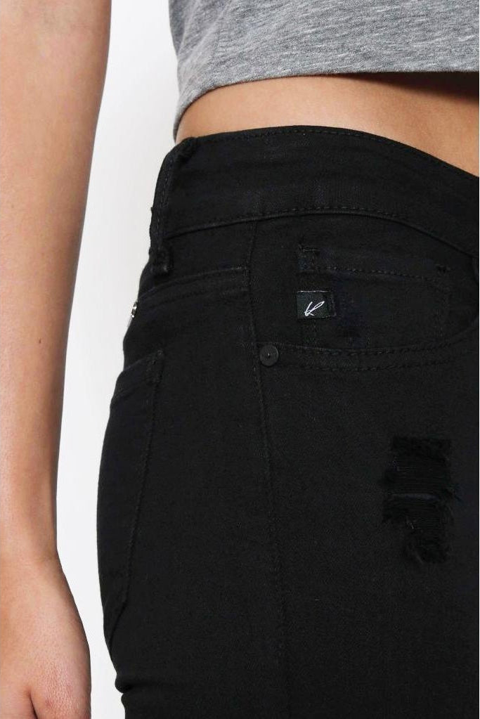 Kan Can Women's Low Rise Ankle Skinny Jeans - Distressed - KC6050-SaltTree