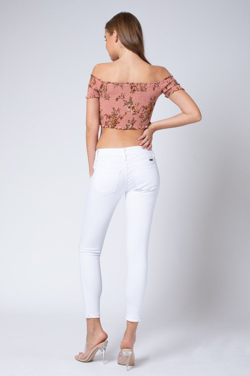 Kan Can Women's Low Rise Ankle Skinny Jeans - Distressed - KC6050-SaltTree