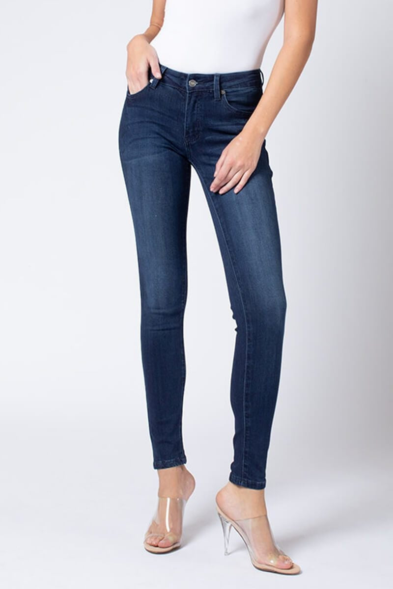 Kan Can Women's Mid Rise Super Skinny Jeans - Basic - KC7085-SaltTree