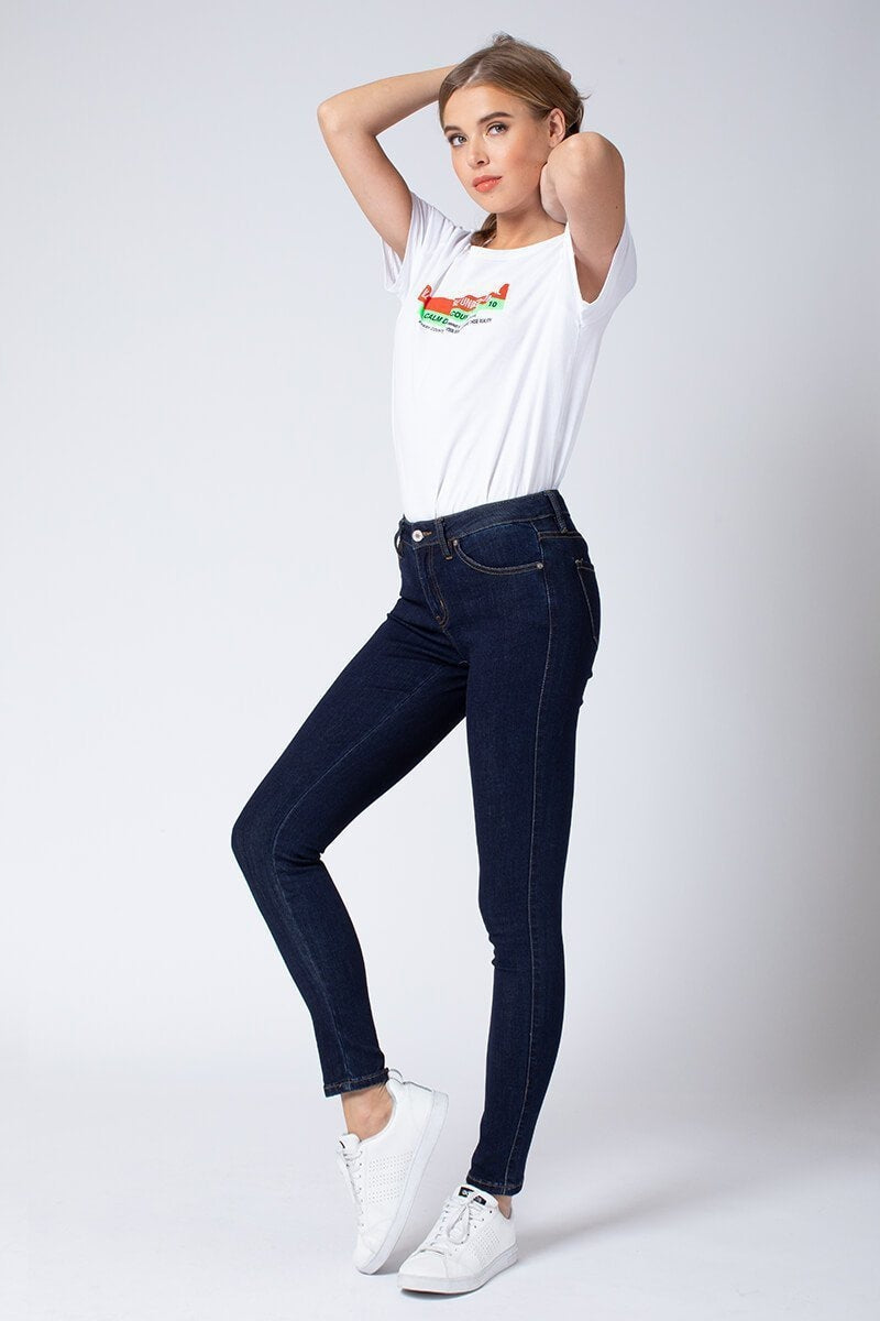 Kan Can Women's Mid Rise Super Skinny Jeans - Basic - KC7085-SaltTree