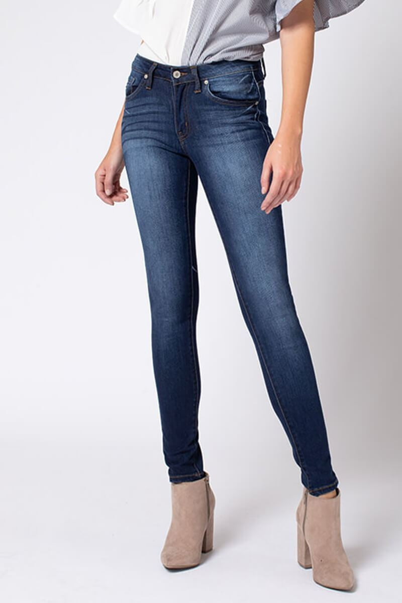Kan Can Women's Mid Rise Super Skinny Jeans - Basic - KC7085-SaltTree