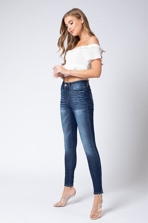 Kan Can Women's Mid Rise Super Skinny Jeans - Basic - KC7085-SaltTree